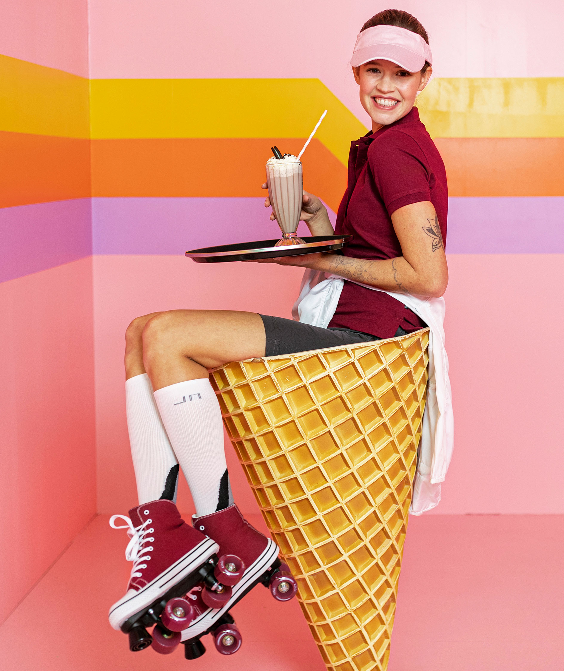 Myrtle Beach Sandwich sunvisor, Light-Pink/White, Light-Pink/White, large image number 4