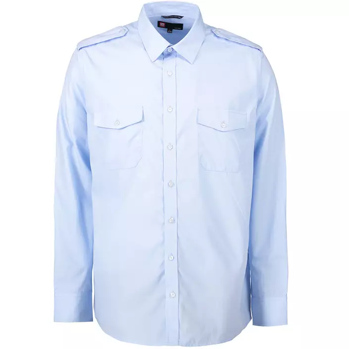 ID långärmad uniform skjorta, Ljusblå, large image number 0