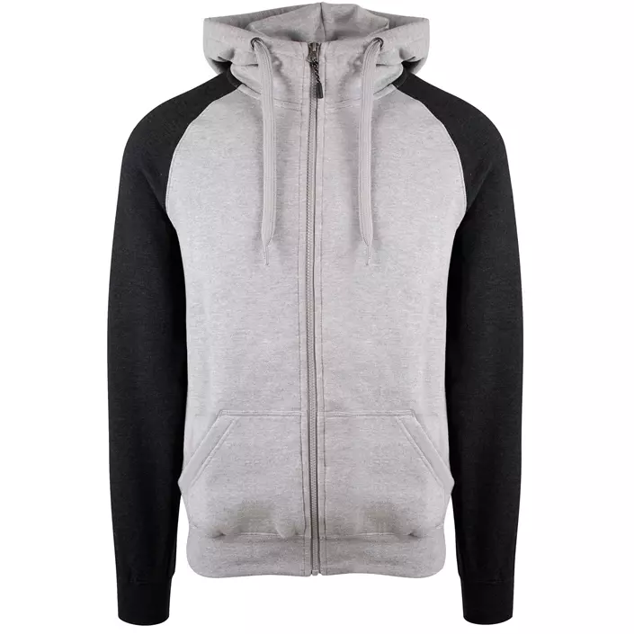 YOU Bronx Raglan hoodie with full zipper, Grey melange/coke melange, large image number 0
