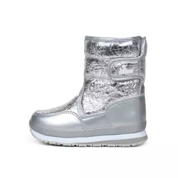 Rubber Duck Cracked Metallic winter boots for kids, Silver