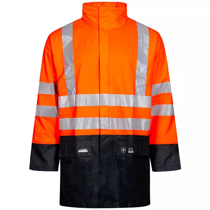 Lyngsøe PU rain jacket, Hi-vis Orange/Marine, large image number 0