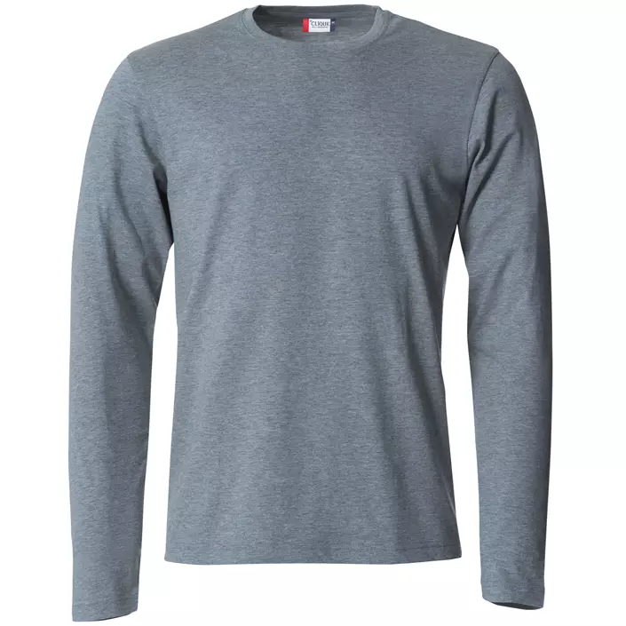 Clique Basic-T langermet T-skjorte, Grey melange, large image number 0