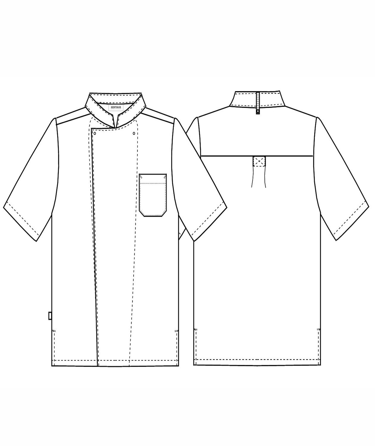 Kentaur kort&aelig;rmet  kokkejakke, Sort, large image number 3