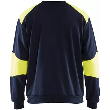 Blåkläder Anti-flame sweatshirt, Marine/Hi-Vis gul