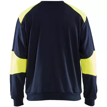 Blåkläder Anti-flame sweatshirt, Marine/Hi-Vis yellow