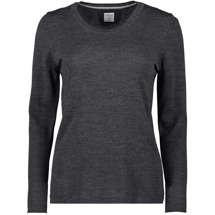 Seven Seas stickad tröja dam med merinoull, Dark Grey Melange, large image number 0