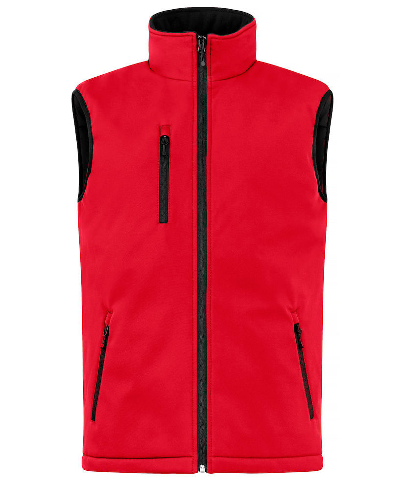 Clique lined softshell vest, Red, Red, swatch