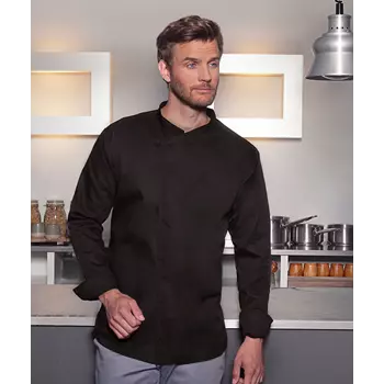 Karlowsky Basic long-sleeved chefs t-shirt, Black