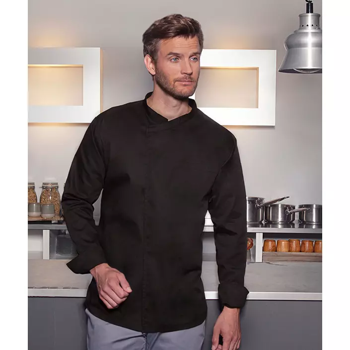Karlowsky Basic long-sleeved chefs t-shirt, Black, large image number 1