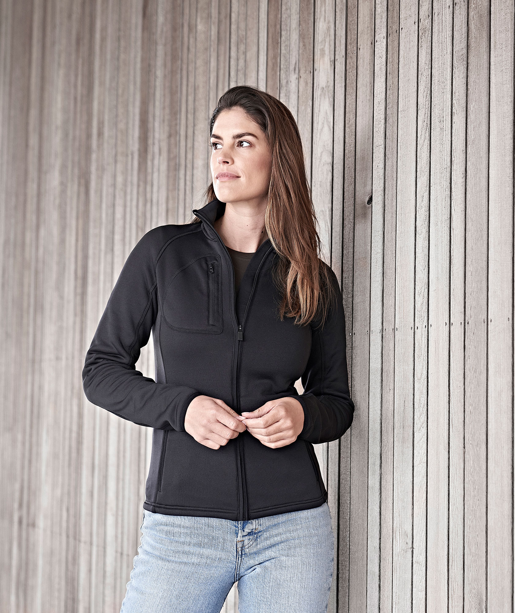 Tee Jays Stretch dame fleecejakke, Sort, large image number 1