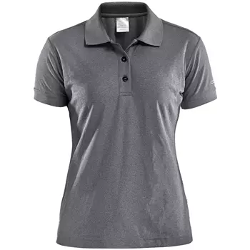 Craft Pique Classic women's polo shirt, Black/Grey melange