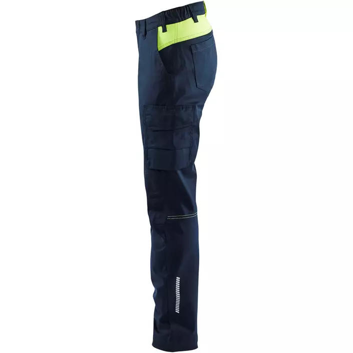 Blåkläder dame servicebukse, Mørk Marine/Hi-Vis Gul, large image number 4