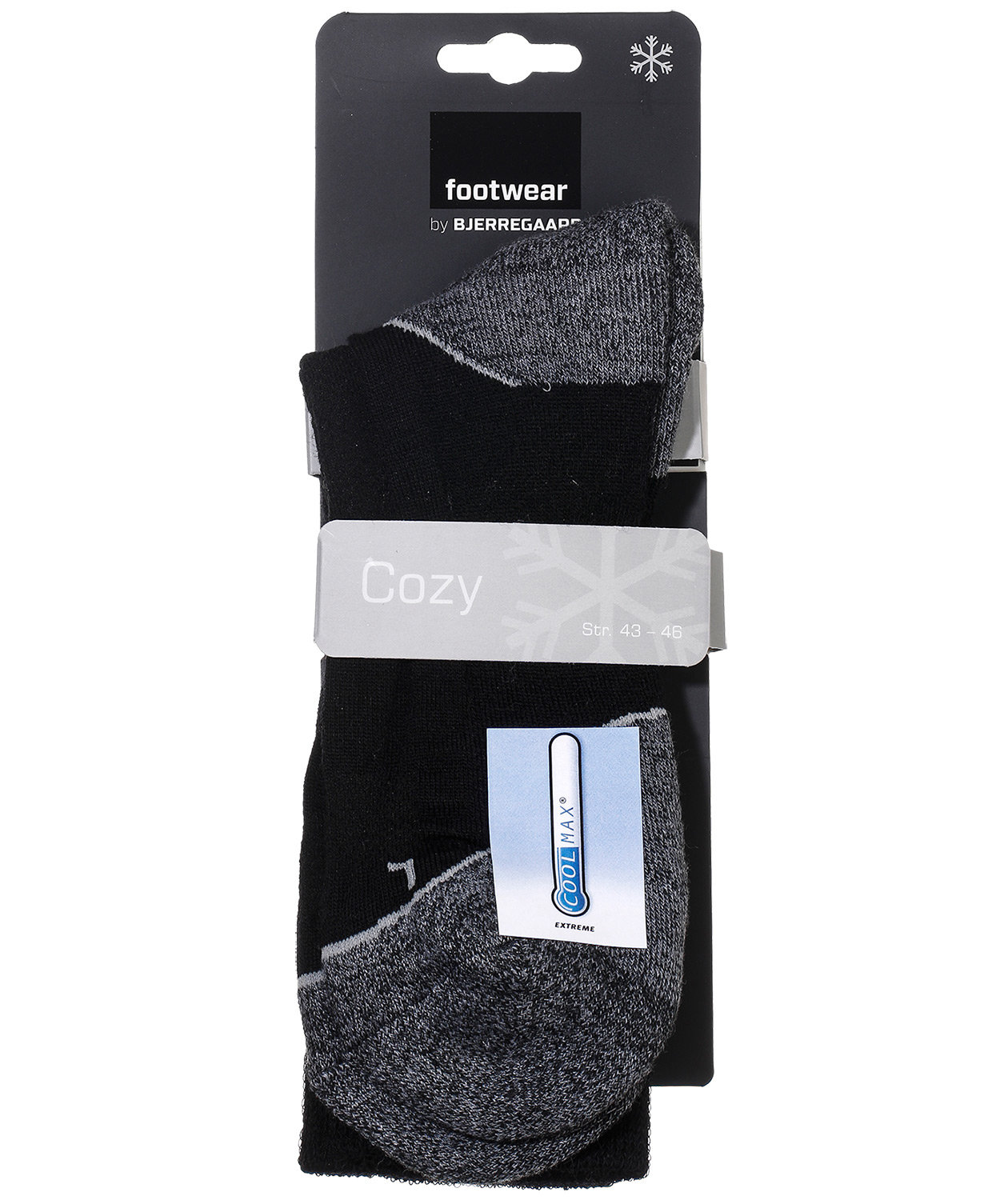 Bjerregaard Cozy strumpor/sockar, Svart/Gr&aring;