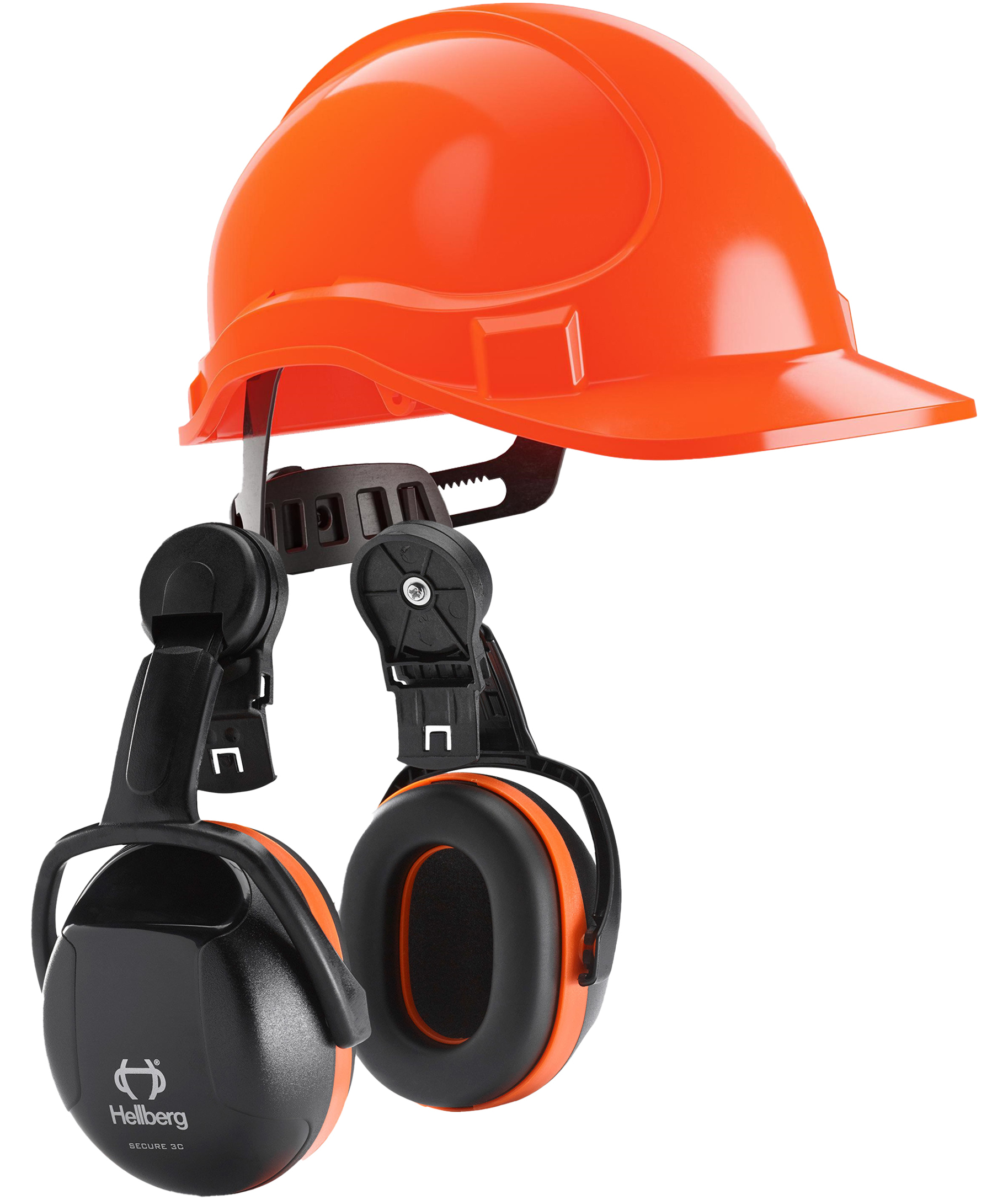 Hellberg safety helmet and helmet mounted ear defenders