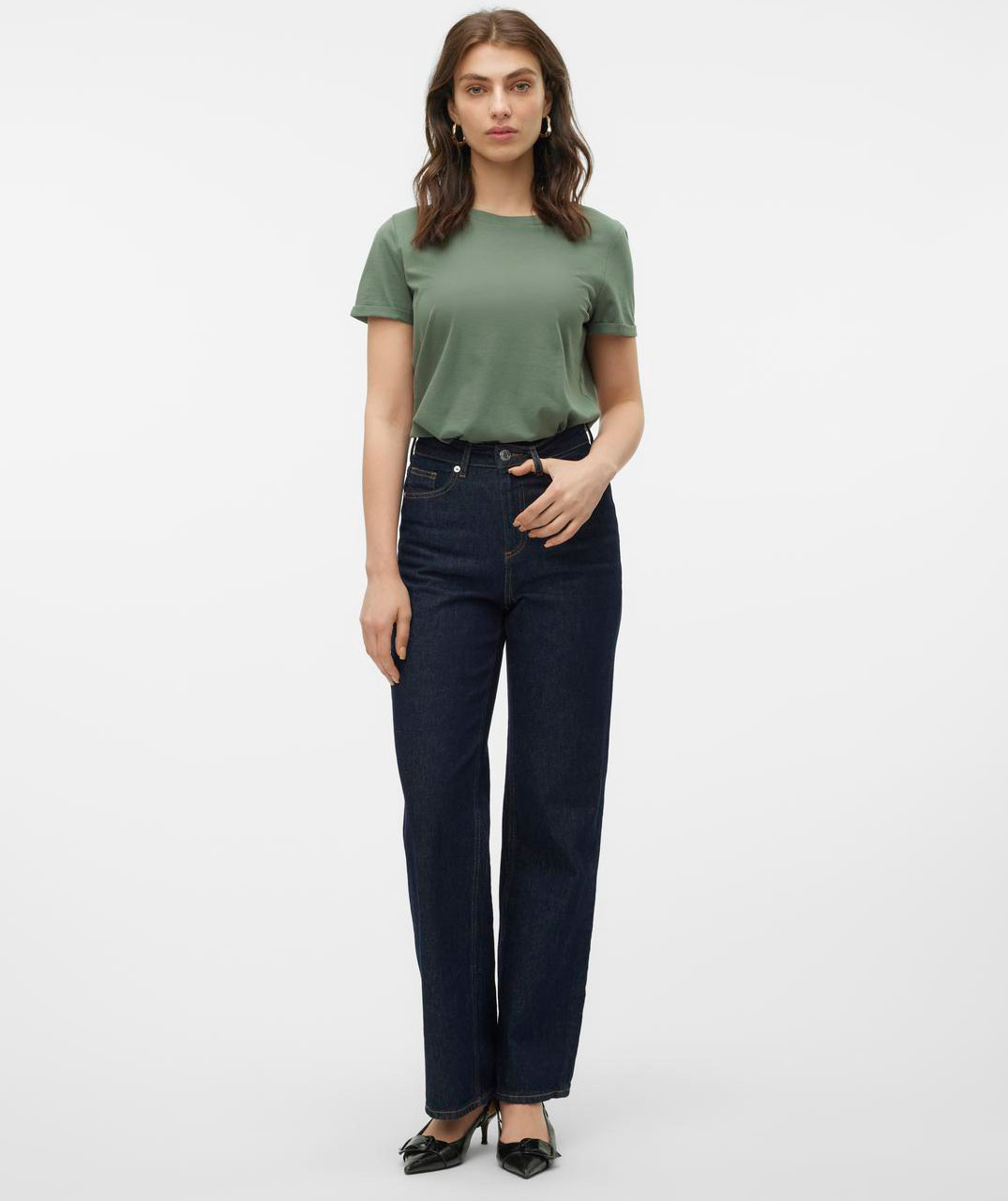 Vero Moda VMPAULA T-shirt, Laurel Wreath, Laurel Wreath, large image number 5