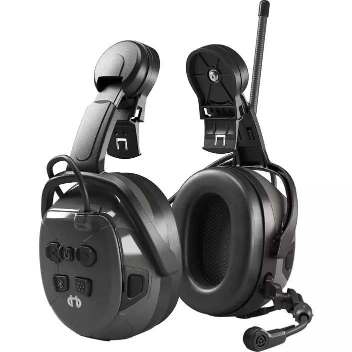 Hellberg Synergy DR helmet mounted ear defenders med Bluetooth, Grå/Svart, Grå/Svart, large image number 0