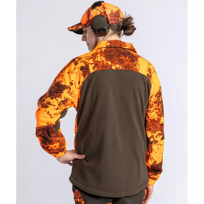 Pinewood Oviken fleecejakke, Strata Blaze/Hunting Green, large image number 4