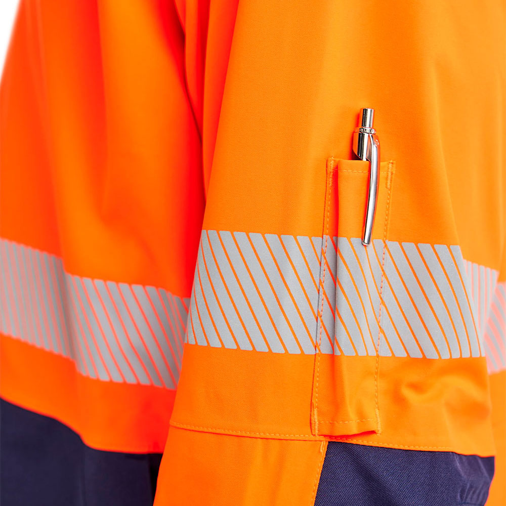 Bl&aring;kl&auml;der skaljakke, Hi-Vis Orange/Marine, large image number 6