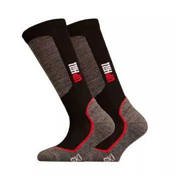 UphillSport Halla Junior ski socks, Black/Grey