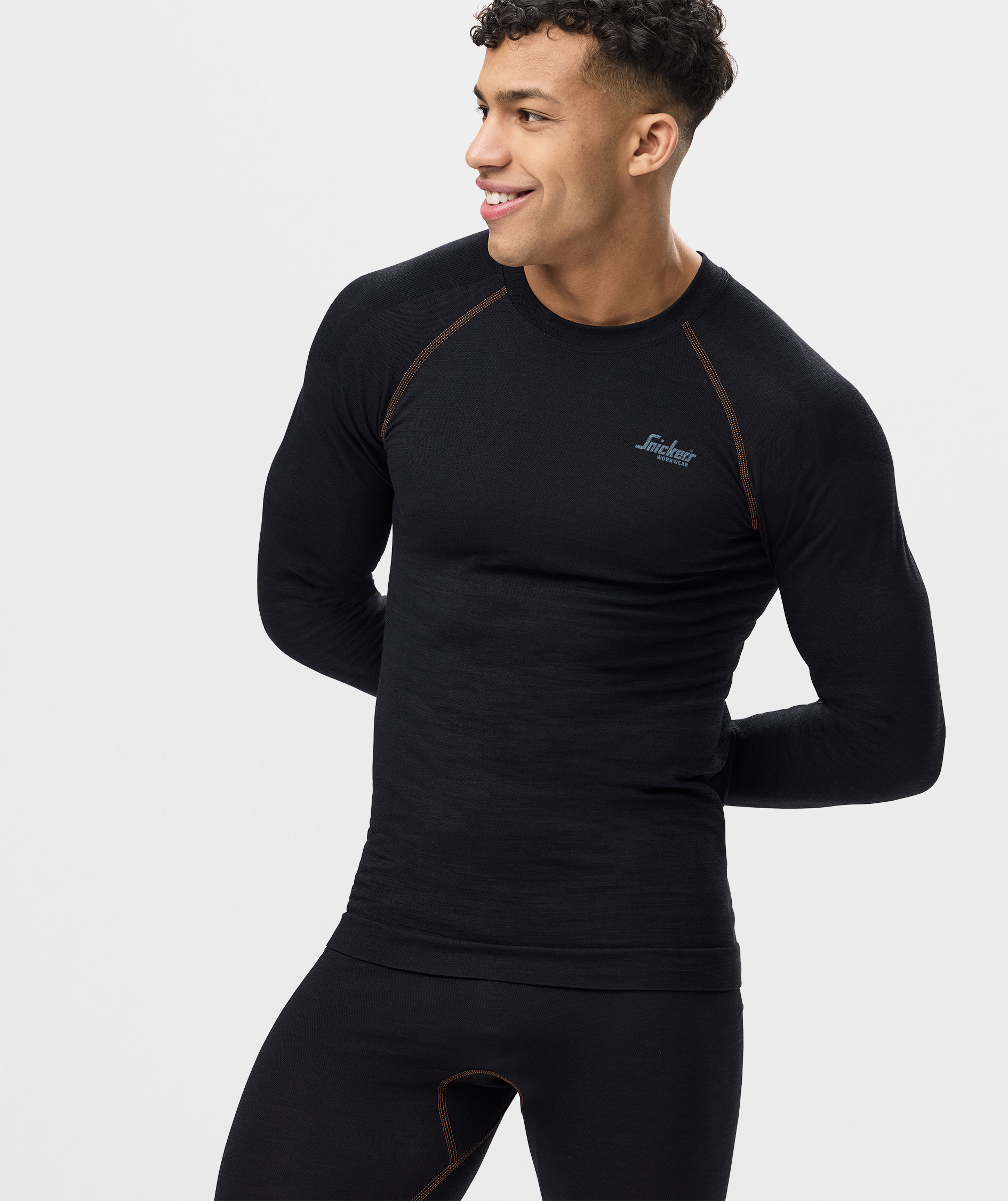 Snickers lang&aelig;rmet thermal crewneck with wool