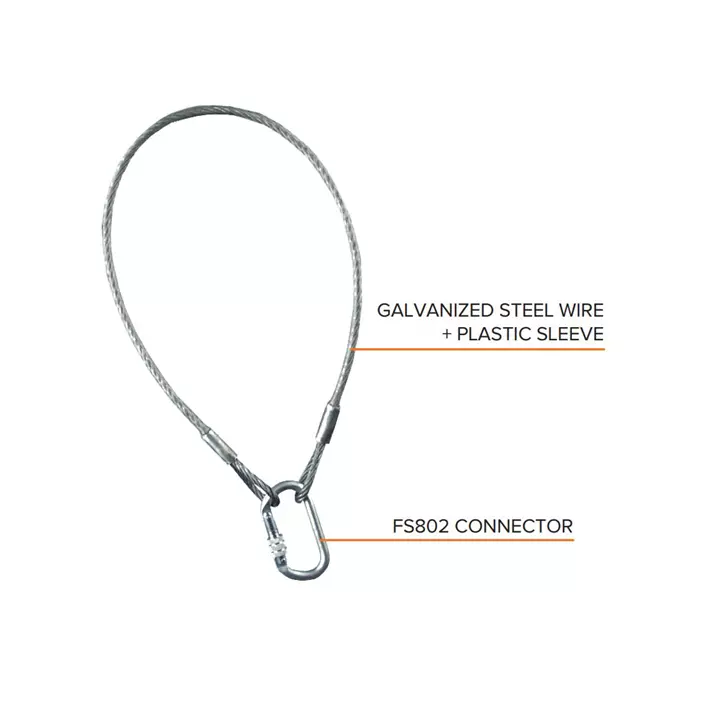 OS FallSafe FS803 anchor wire 4m, Steel Grey, Steel Grey, large image number 1