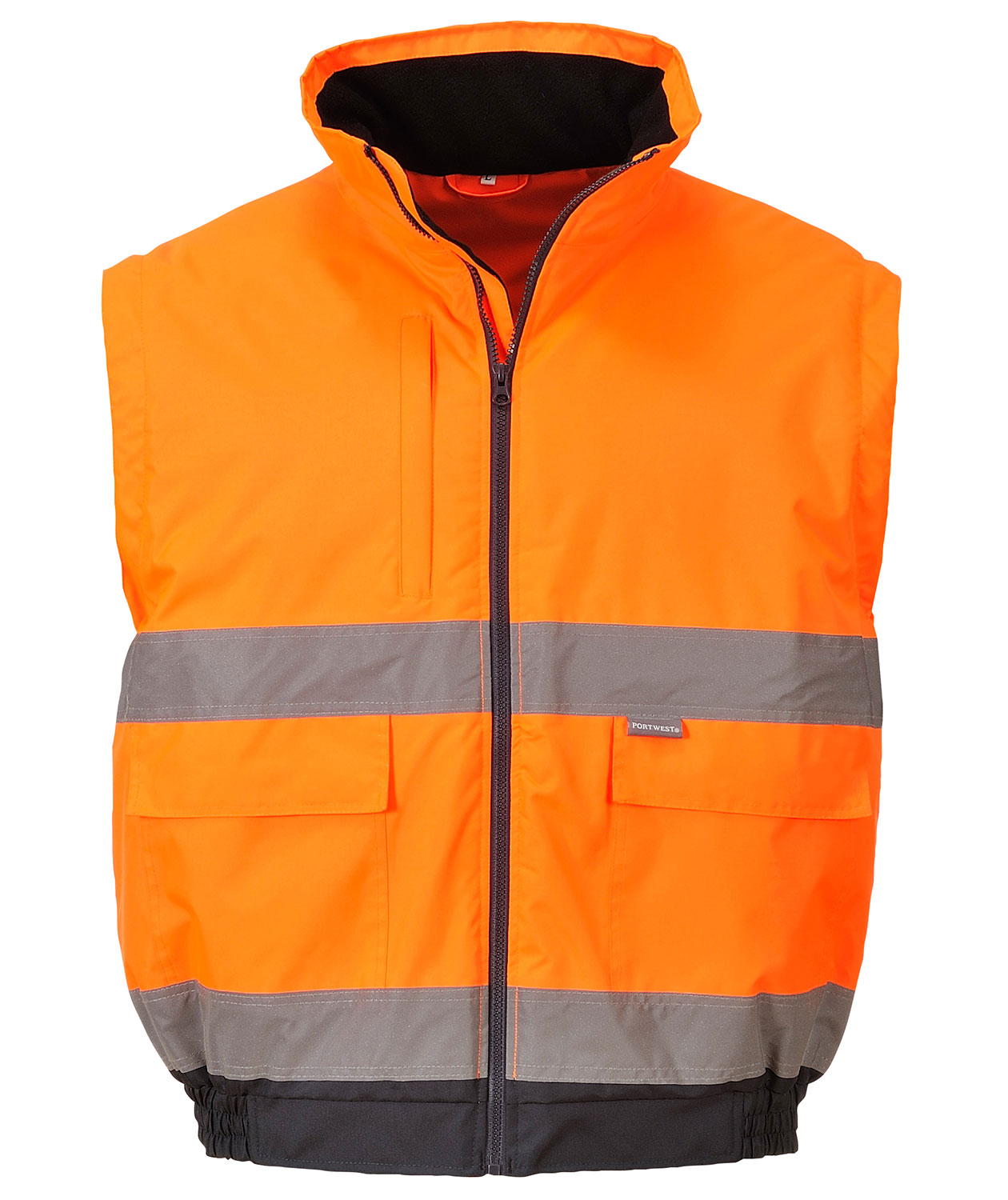 Portwest 2-in-1 pilot jacket, Hi-vis Orange/Marine, large image number 1