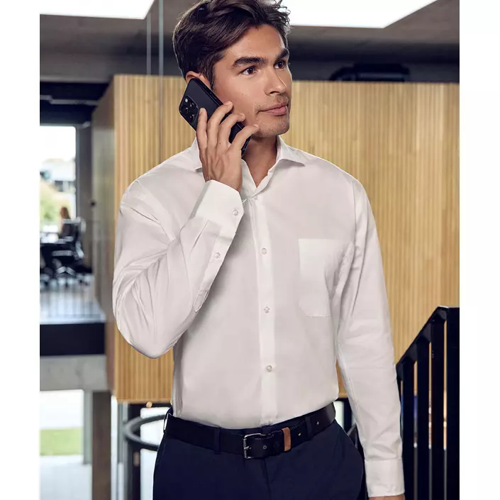 Seven Seas modern fit Poplin skjorte, Hvid, large image number 1