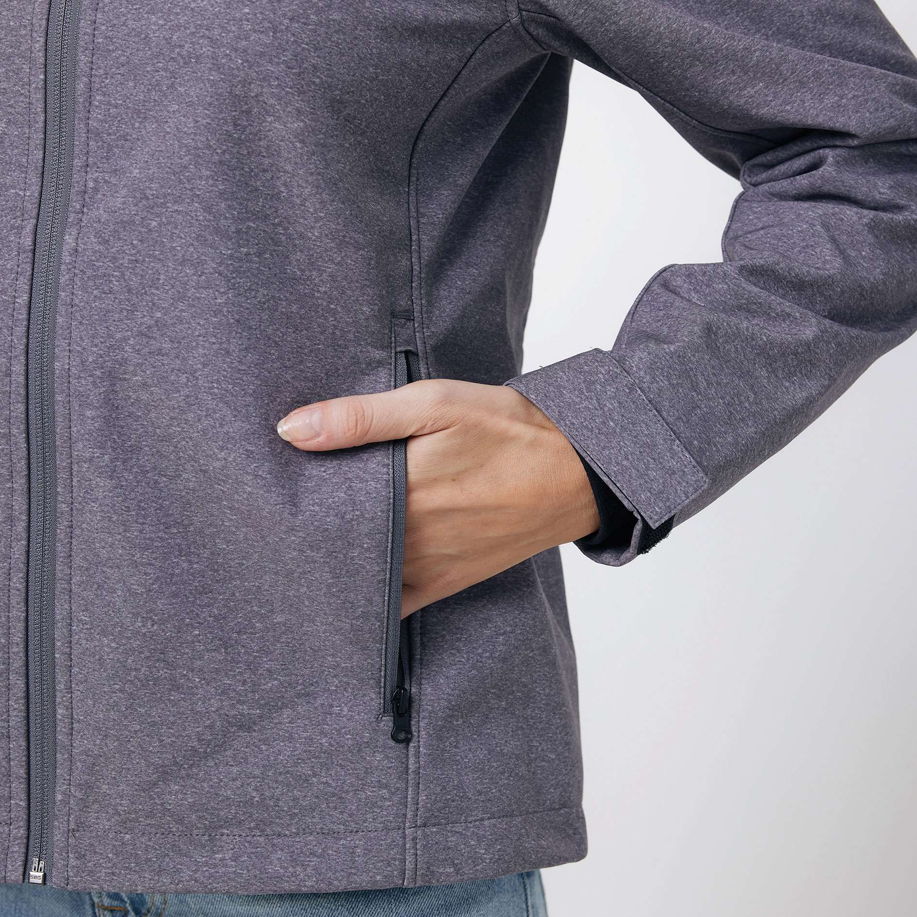 Iqoniq Makalu softshelljacka dam, Vulcano Heather Grey, large image number 7