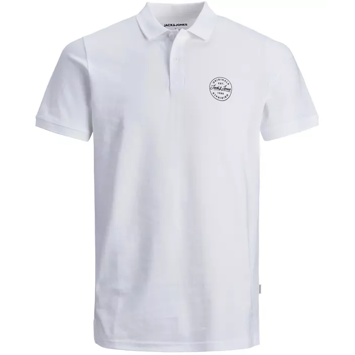 Jack & Jones JJESHARK Plus Size Polo T-shirt, White Navy Blazer, large image number 0