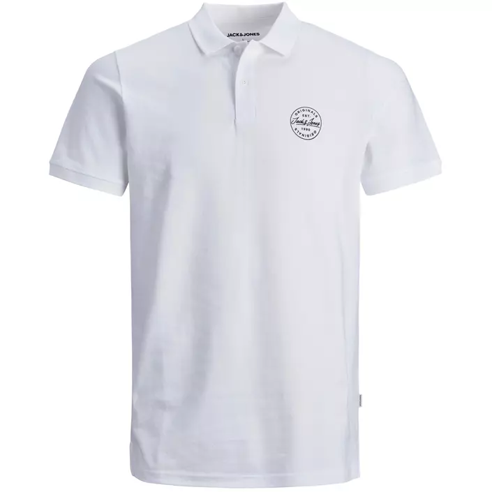Jack & Jones JJESHARK Plus Size Polo T-Shirt, White Navy Blazer, large image number 0