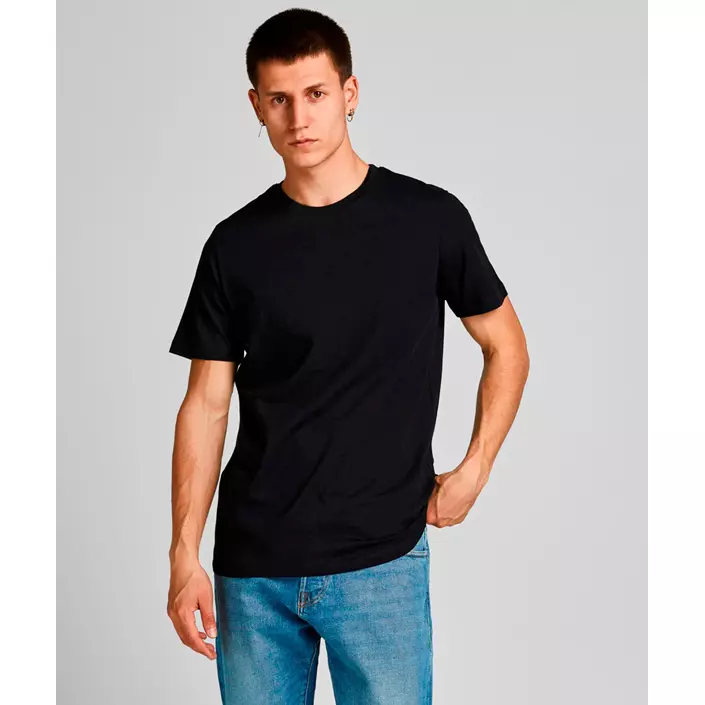 Jack & Jones JJEORGANIC 5-pak T-shirt, Hvid/Sort, large image number 2