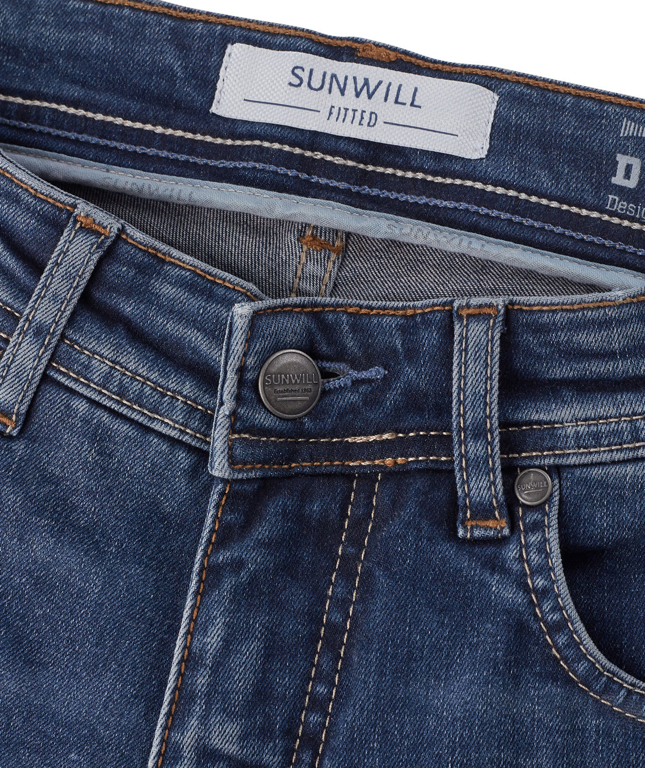 Sunwill Super Stretch Fitted Jeans, Dark used wash, large image number 3