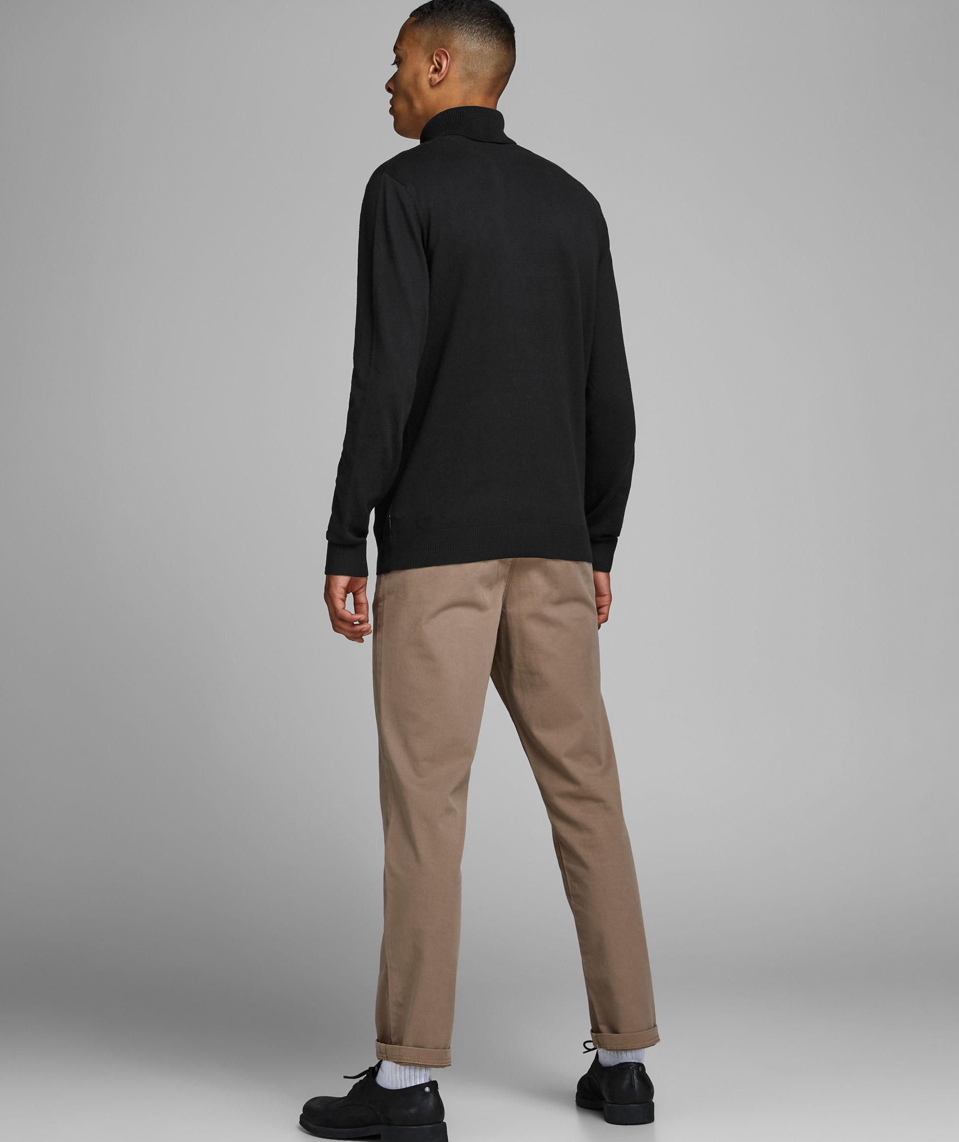 Jack & Jones JJEEMIL rullekrave striktr&oslash;je, Sort, large image number 3