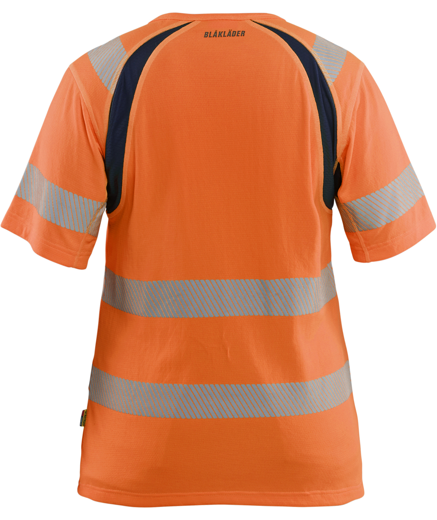 Bl&aring;kl&auml;der T-shirt dam, Varsel Orange/Marinbl&aring;