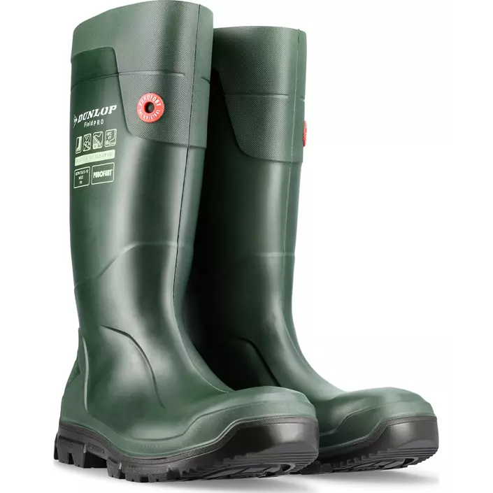 Dunlop Purofort FieldPro safety rubber boots S5, Green, large image number 1