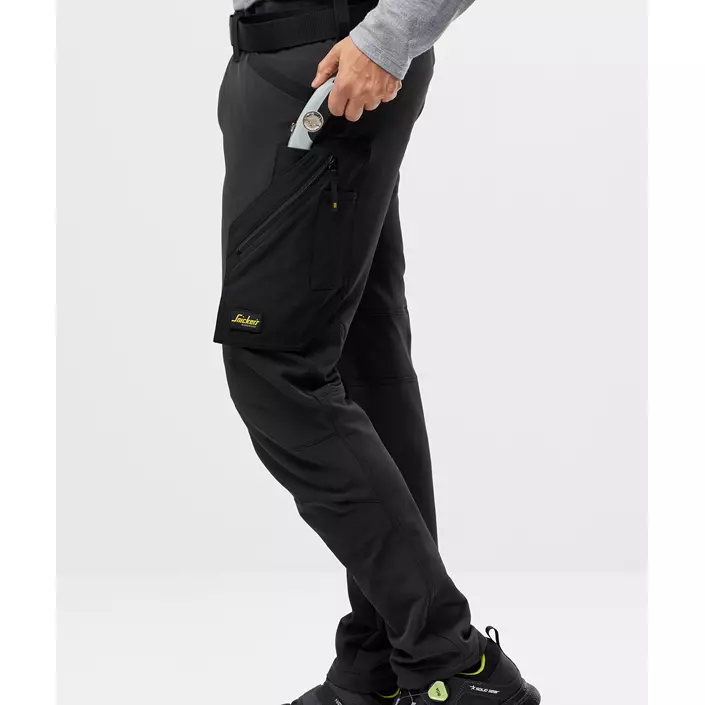 Snickers FlexiWork service trousers 6873 full stretch, Black/Black, large image number 8