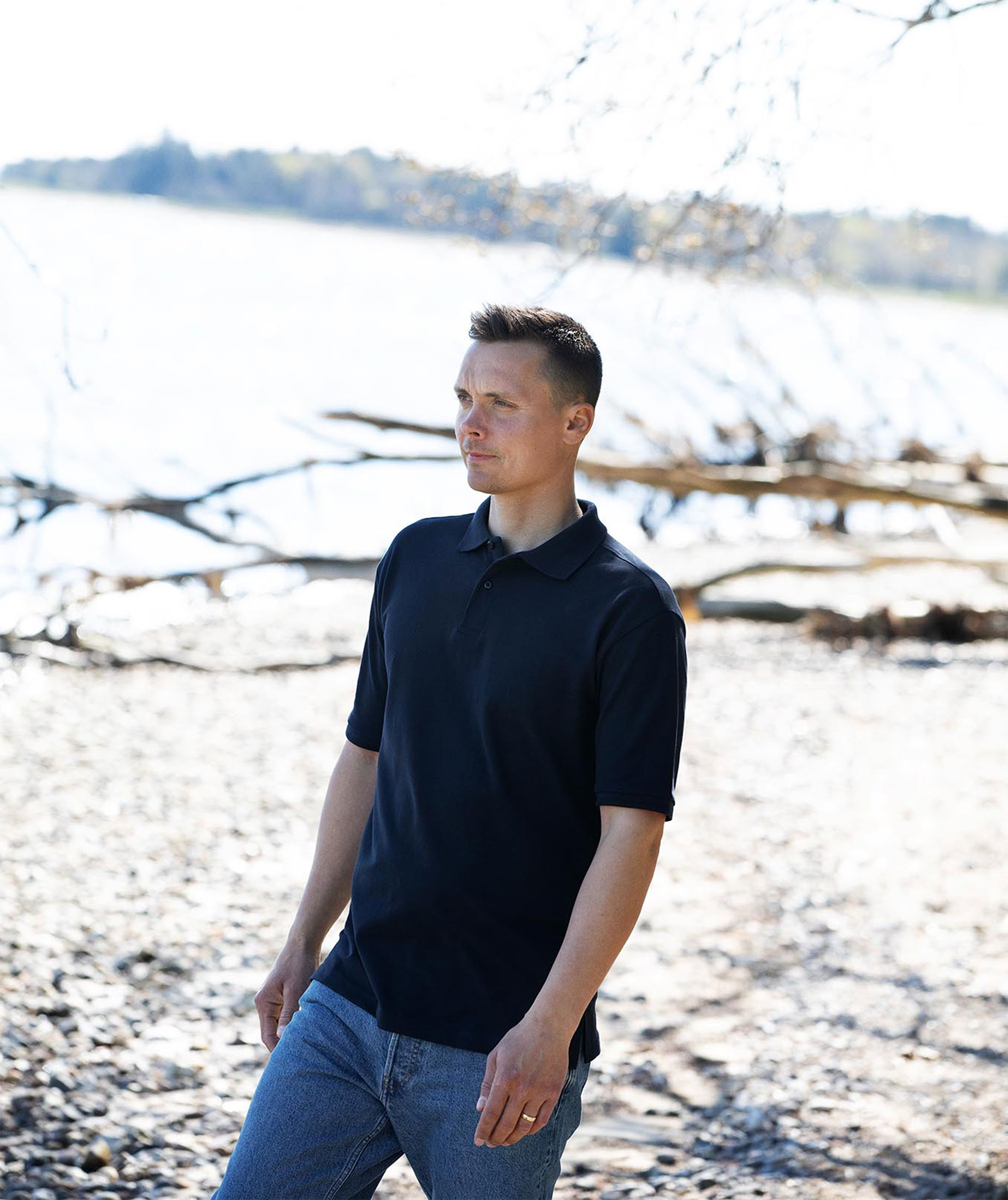 ID Yes Polo T-shirt, Marine, large image number 1