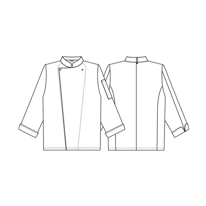 Kentaur long-sleeved chefs jacket in satin striped quality, White, large image number 3