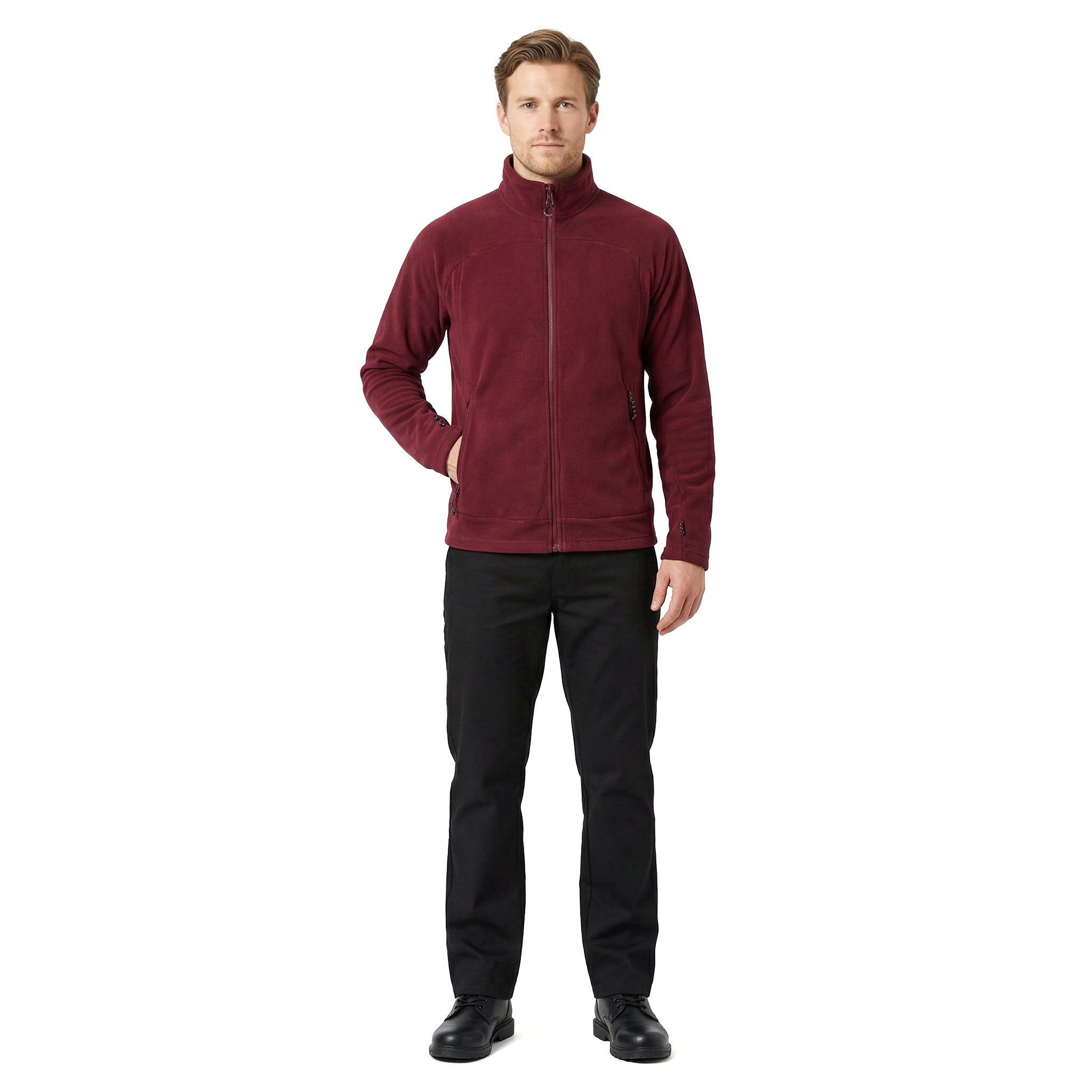 ID Zip'n'mix Active fleece sweater, Bordeaux, large image number 2