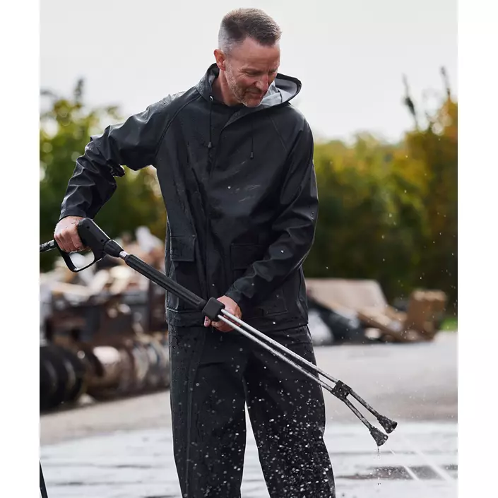 ELKA Elements Outdoor PU/PVC regnjacka, Svart, large image number 1