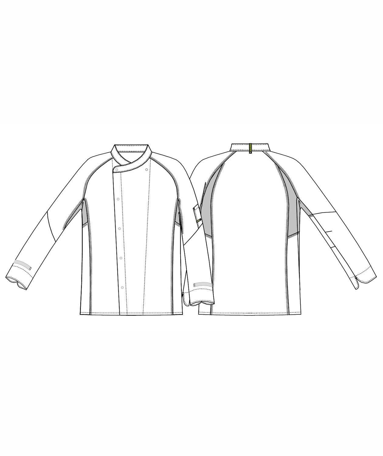 Kentaur Kochjacke, Schwarz/Limegr&uuml;n, large image number 2