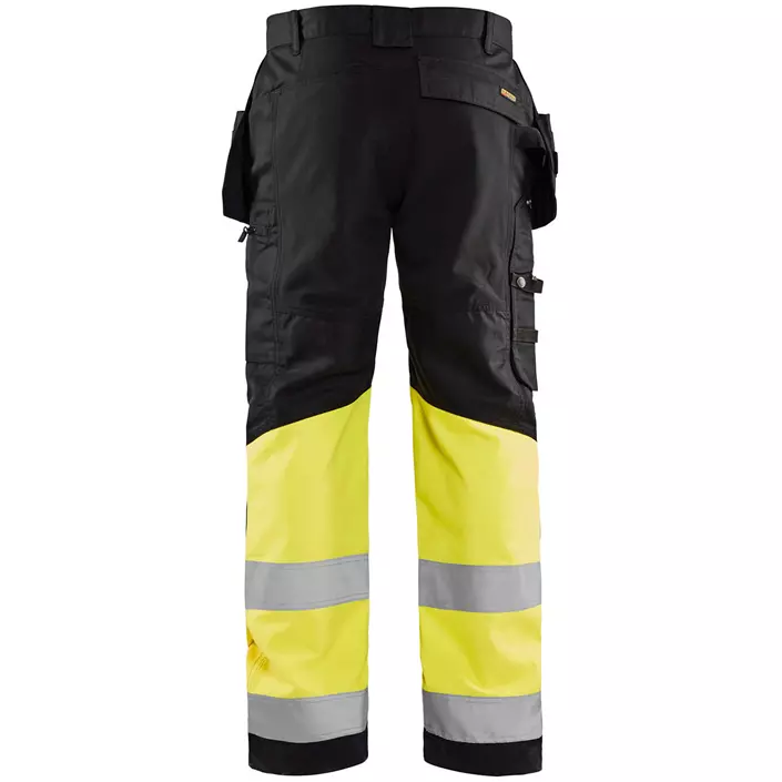 Blåkläder craftsman trousers, Black/Hi-Vis Yellow, large image number 1