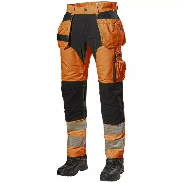 L.Brador craftsman trousers 117PB, Hi-Vis Orange/Black, large image number 0