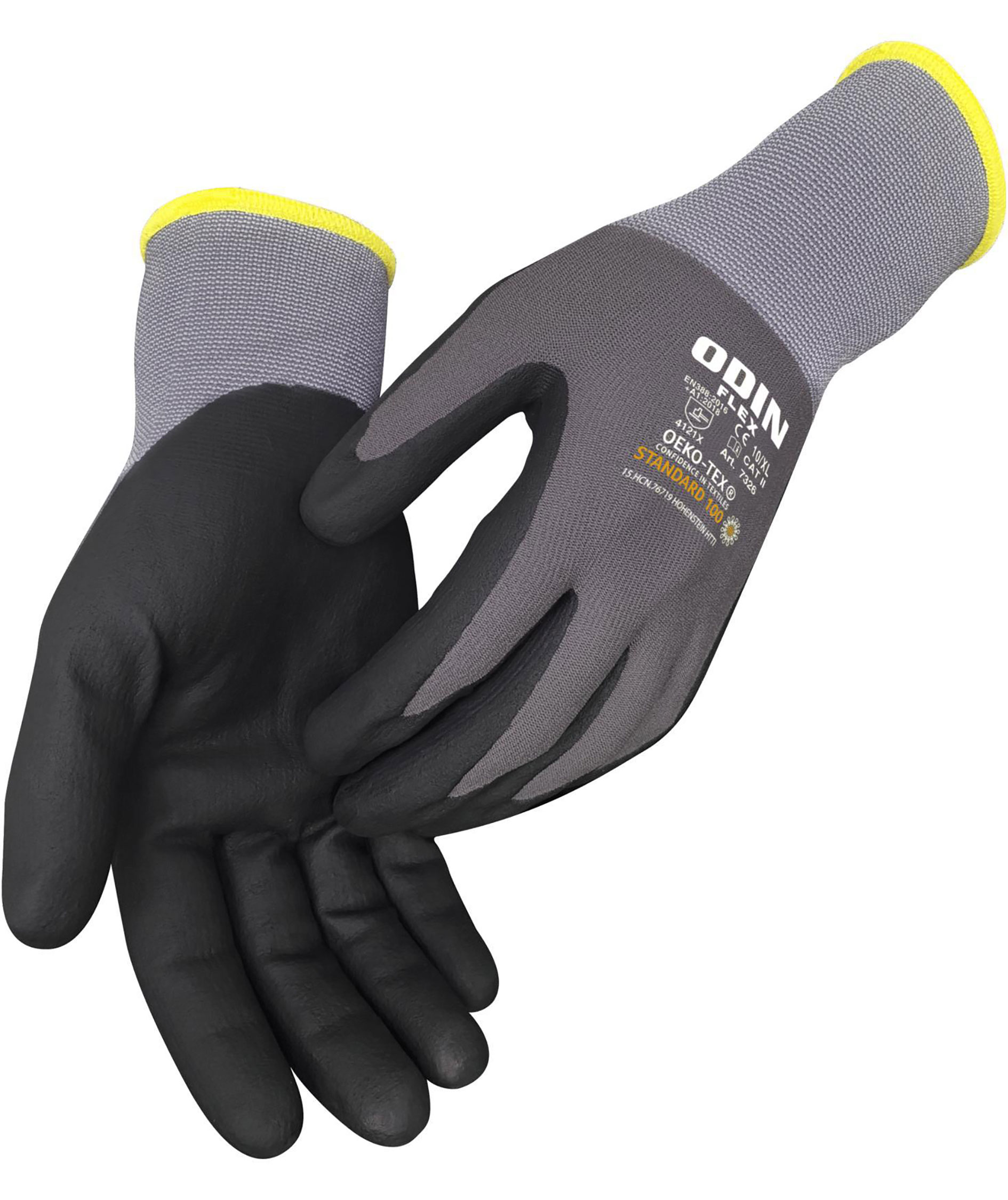 Odin 7326 Flex arbejdshandsker, Gr&aring;, large image number 0