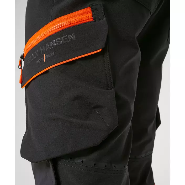 Helly Hansen ICU BRZ servicebyxa full stretch, Ebony/Hi-Vis Orange, large image number 6