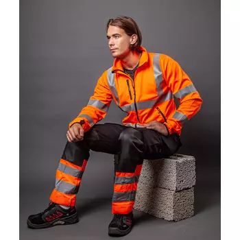 ProJob softshell jacket 6105, Hi-Vis Orange/Black