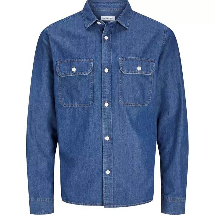 Jack & Jones JJETRAVIS Denim Hemd, Medium Blue Denim, large image number 0