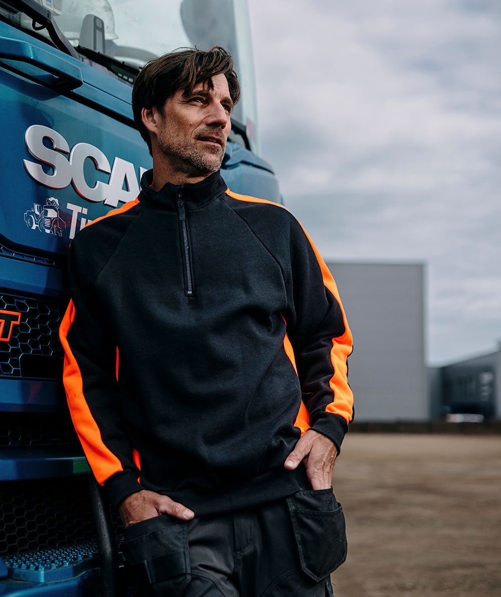 YOU Wilmington Pro sweatshirt, Svart/Hi-vis Orange