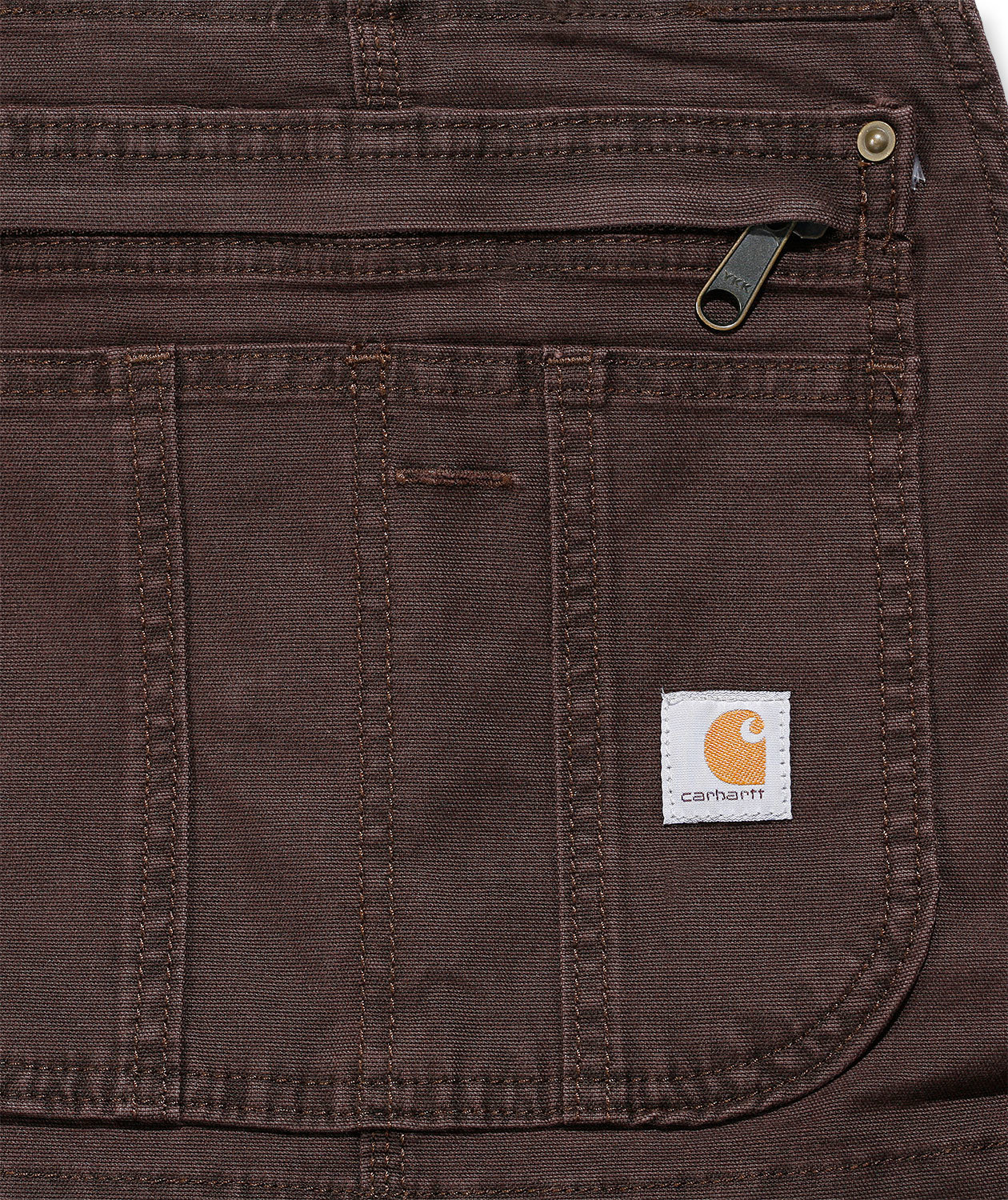 Carhartt Double Front BIB dame selebukse, M&oslash;rkebrun, large image number 3