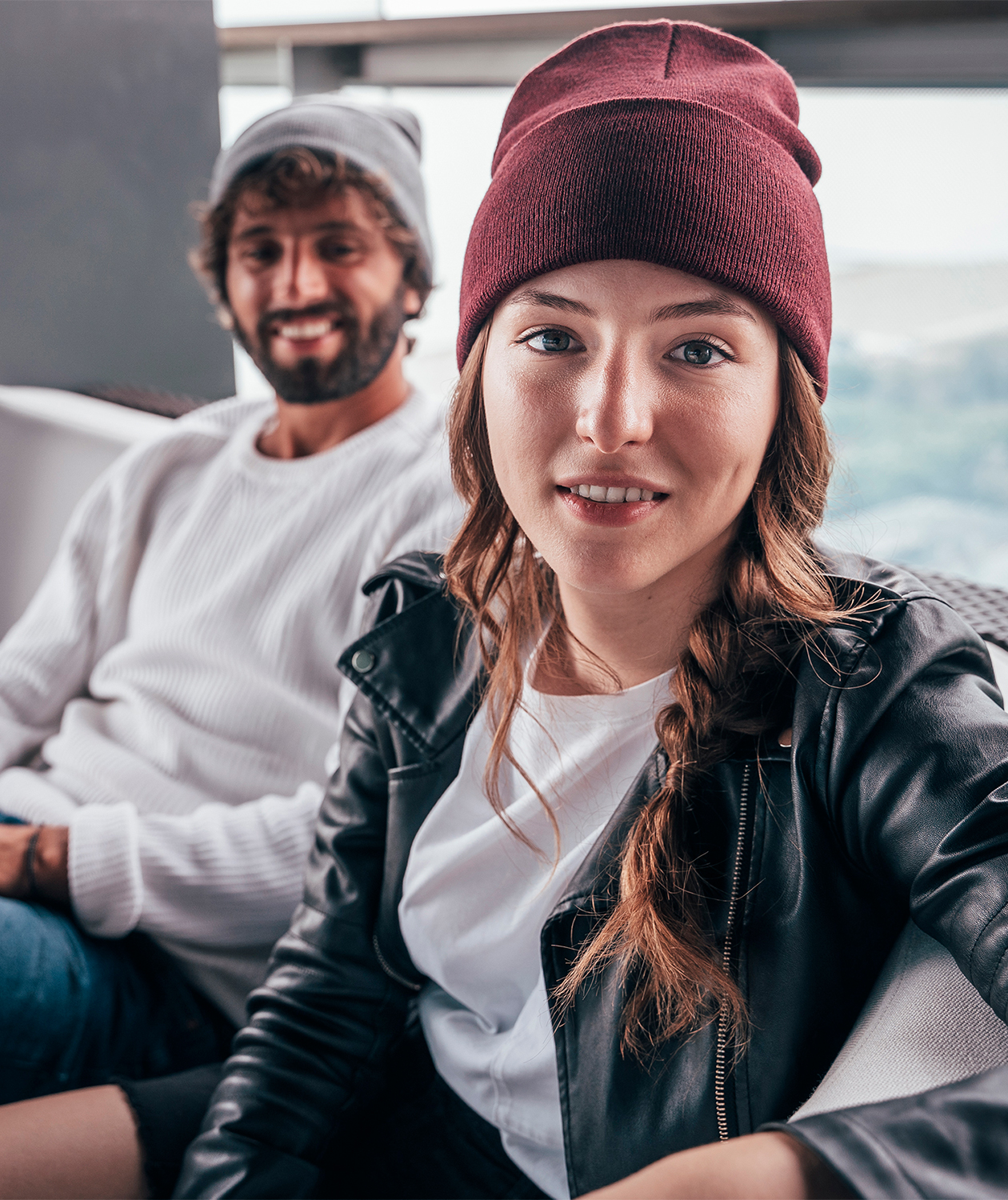 Atlantis Pure beanie, Burgundy melange